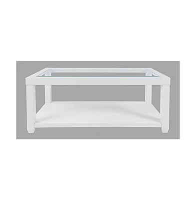 Urban Icon Contemporary Rectangular Glass Inlay Coffee Table