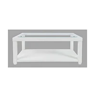 Urban Icon Contemporary Rectangular Glass Inlay Coffee Table