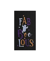 Fab-Boo-Lous Ghost Embroidered Cotton Halloween Waffle Weave Kitchen Towel