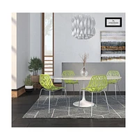 LeisureMod Modern Asbury Dining Chair w/ Chromed Legs