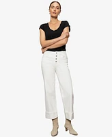 Sanctuary Women's Luna Cuffed Wide-Leg Jeans