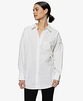 Sanctuary Women's Cotton Boyfriend Tie-Back Shirt