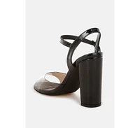 Kessel Tinted Clear Strap Block Heel Sandals