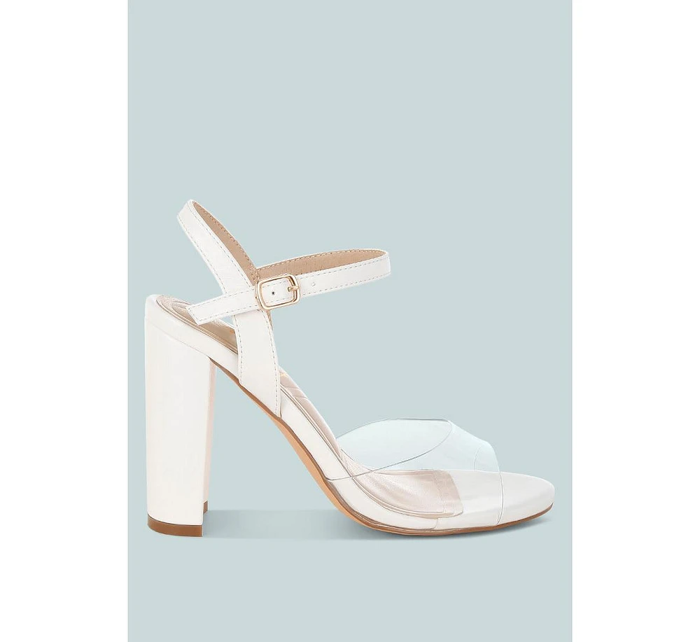 Perta Clear Strap Block Heel Sandals