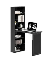 Homcom Convertible Desk with board & Shelf Multi-Function Table,