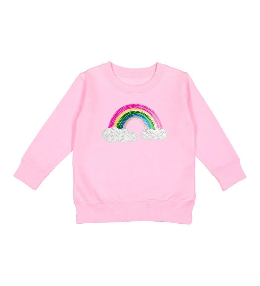 Sweet Wink Toddler Girls Rainbow Sequin Patch Sweatshirt