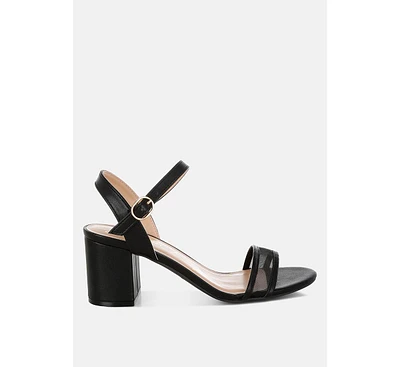 Orpina Mesh Pin Buckle Block Heels