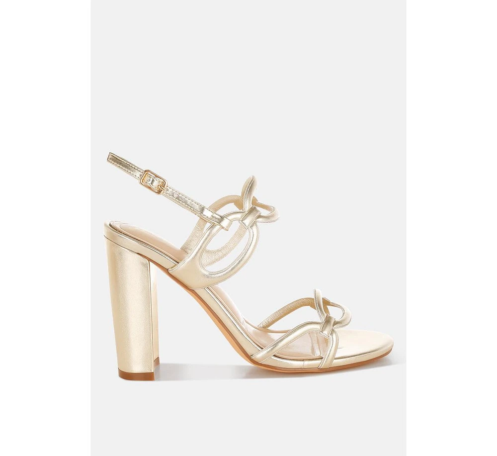 Ryzah Metallic Cut Out Chain Sandals