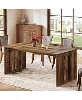 Tribesigns 63-Inch Wood Dining Table for 4-6, Farmhouse Rectangular Kitchen Furniture with Sturdy Wooden Legs for Dinner, Eating, Living Room