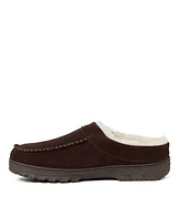 Dearfoams Men's Reed Genuine Suede Moccasin Toe Clog Slipper