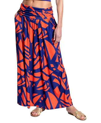 HotSquash London Women's Printed Roll Top Maxi Skirt