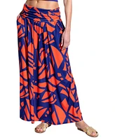 HotSquash London Women's Printed Roll Top Maxi Skirt