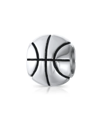 Bling Jewelry All American Sports Basketball Charm Bead Sterling Silver for European Bracelet