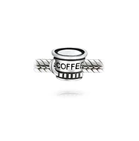 Bling Jewelry Latte Coffee Charm Bead for Student Sterling Silver European Bracelet