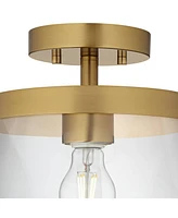 Possini Euro Everly 12" Wide Warm Brass Ceiling Light - Possini Euro Design