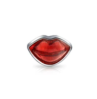 Bling Jewelry Valentine Red Lips Charm Bead in Sterling Silver for European Bracelets