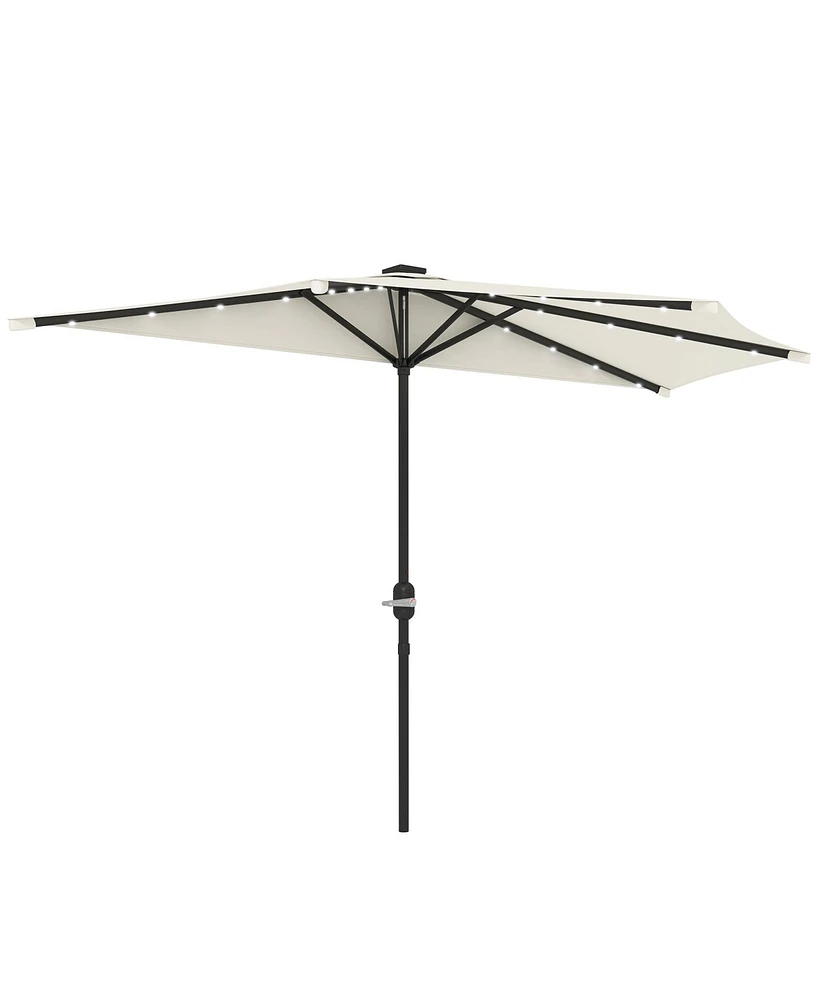 Outsunny Half Patio Umbrella, Upf 30+ Balcony