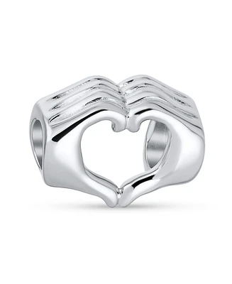 Bling Jewelry Bff Hand Sign Heart Symbol I Love You Charm Bead Sterling Silver for Bracelet