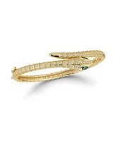 Rachel Zoe Sterling Silver Pave Snake Bangle Bracelet