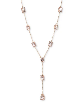 Lauren Ralph Gold-Tone Mixed-Cut Stone Lariat Necklace, 16" + 3" extender