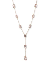 Lauren Ralph Gold-Tone Mixed-Cut Stone Lariat Necklace, 16" + 3" extender