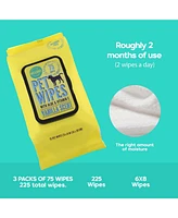 Paws & Bones Pet Wipes for Dogs and Cats in 3-Pack, Grooming Wipes for Butt, Paw, Fur, Eyes, Ears, Face