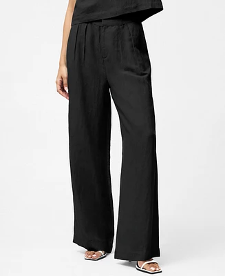 French Connection Women's Birdie Front-Pleat Wide-Leg Pants