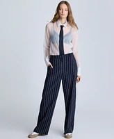 Kenneth Cole Women's Pinstriped Wide-Leg Pants