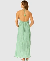 Ibiza Anne Cole Women's V-Neck Jewel Halter Maxi Cover-Up Dress