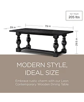 Maven Lane Leon Traditional Wooden Dining Table in Antiqued Finish