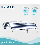 Ostrich Backpack Chaise Lounge, Facedown Beach Camping Chair with Storage Bag