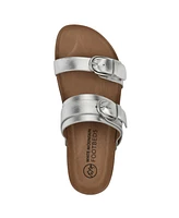 White Mountain Women's Hardball Round Toe Flat Sandals