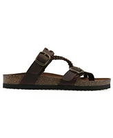 White Mountain Women's Haziest Round Toe Flat Sandals