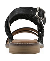 White Mountain Women's Macaroni Round Toe Flat Sandals