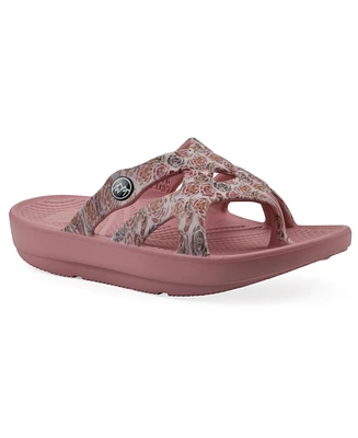 White Mountain Women's Rip Round Toe Flat Sandals