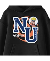 Naruto Boys Classic Collegiate Letters Youth Black Graphic Hoodie-xl