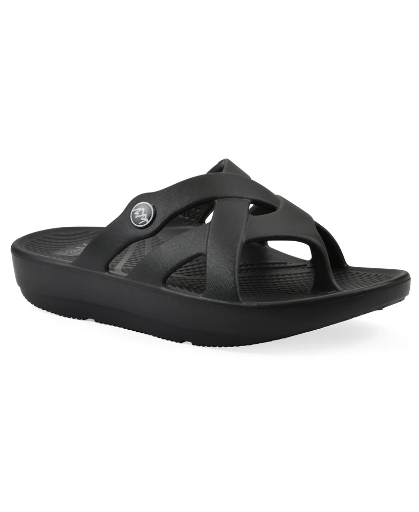 White Mountain Women's Rip Round Toe Flat Sandals