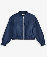 On 34th Women's Cropped Linen Utility Bomber, Exclusively at Macy's