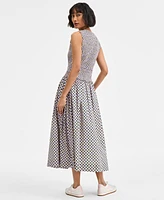 On 34th Women's Woven Printed Smocked Sleeveless Midi Dress, Exclusively at Macy's