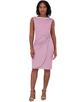 Jessica Howard Women's Rhinestone-Neck Pleated Sheath Dress