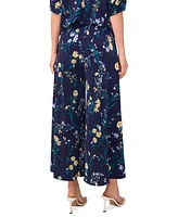 Sam & Jess Women's Pull-On Floral-Print Wide-Leg Pants