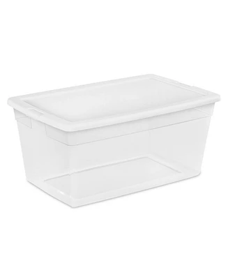 Sterilite 90 Qt Storage Box, Stackable Bin with Lid, Plastic Container, 4 Pack