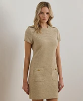 Lauren Ralph Women's Button-Trim Boucle Sheath Dress