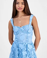 Juniors' Lace Sweetheart-Neck Bustier Dress