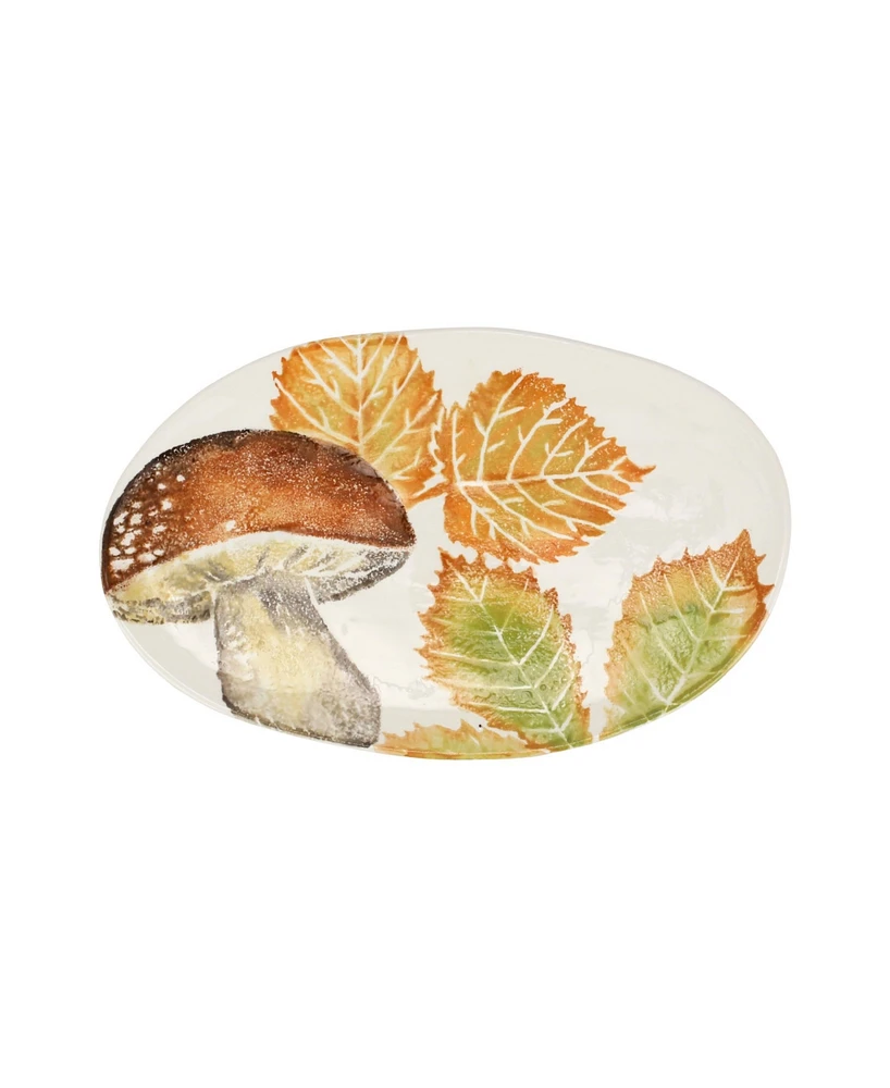 Vietri Autunno Mushroom Small Oval Platter