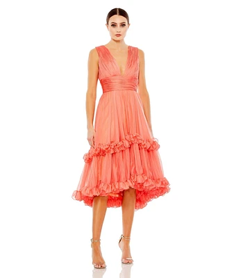 Women's V-Neck Ruffle Tiered Dress