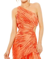 Mac Duggal Women's Side Cut-Out One-Shoulder Pleated Gown