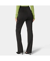 Bebe Women's High Waist Straight Leg Patch Pocket Knit Pant