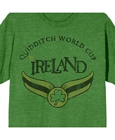 Harry Potter Men's Quidditch World Cup Ireland Green Short Sleeve Crew Neck Tee-xxl