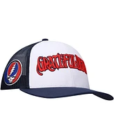 Lids Men's and Women's White/Navy The Grateful Dead Wordmark Trucker Adjustable Hat